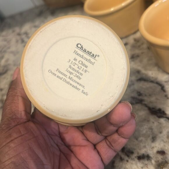 Chantal Small Yellow Stoneware Ramekins (4) - Picture 4 of 4